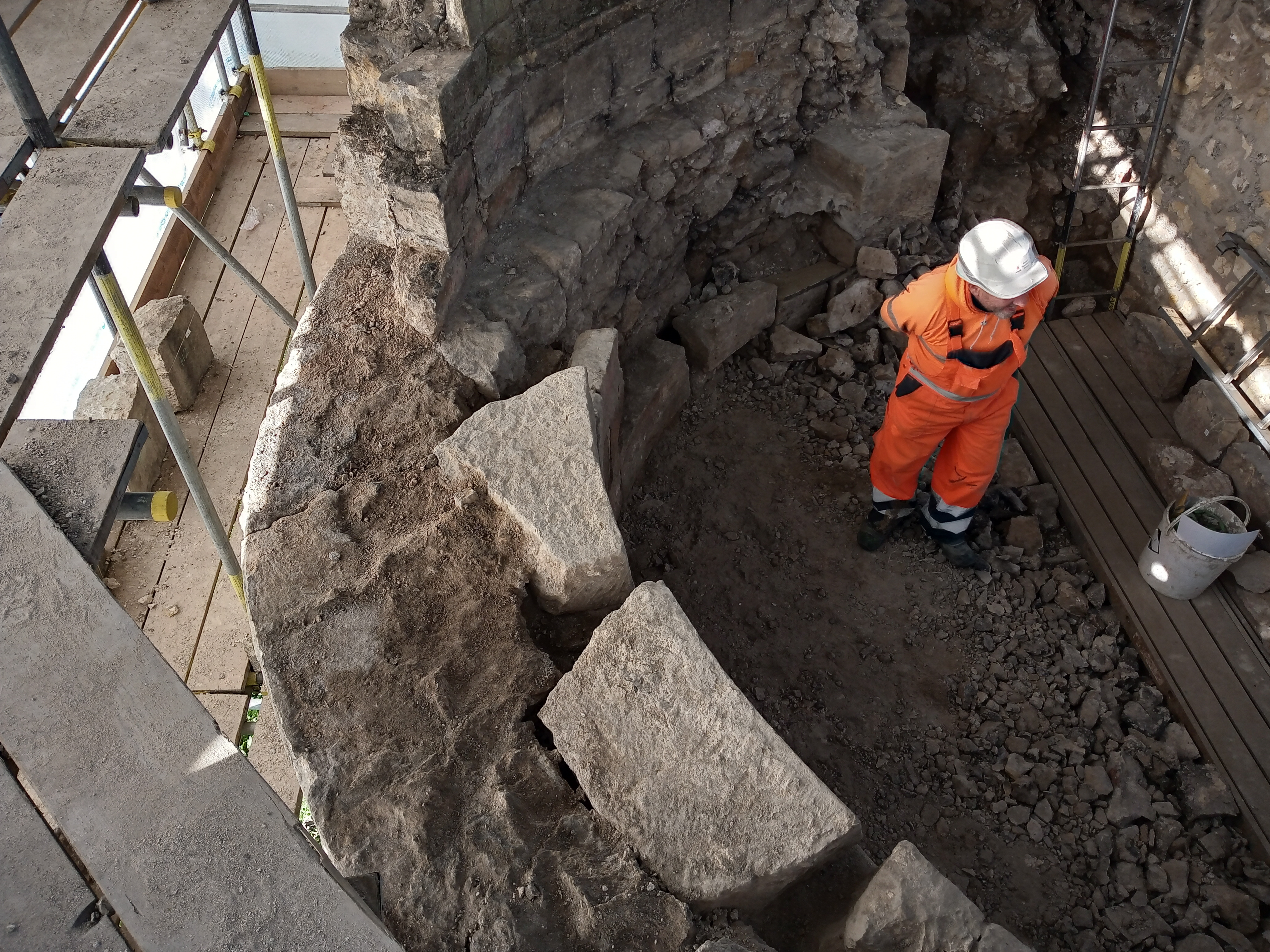 Installing a new walkway on York City Walls at Tower Two